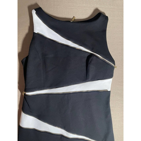 Adrienne Vittadini Women’s Size 10 Dress Sleeveless Black White Open Zipper - Picture 3 of 7